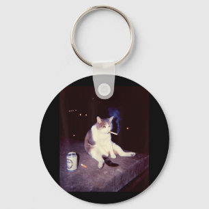 Grappig Roken Meme Sigaret Kitten Brainrot Gekke Sleutelhanger