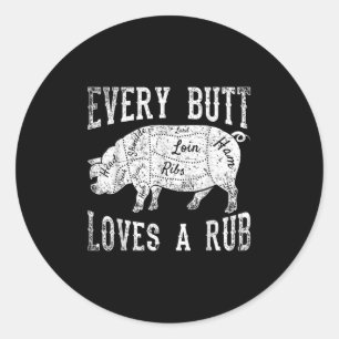 Grappig Roken Vlees Bacon Lover BBQ Chef Gift Rook Ronde Sticker