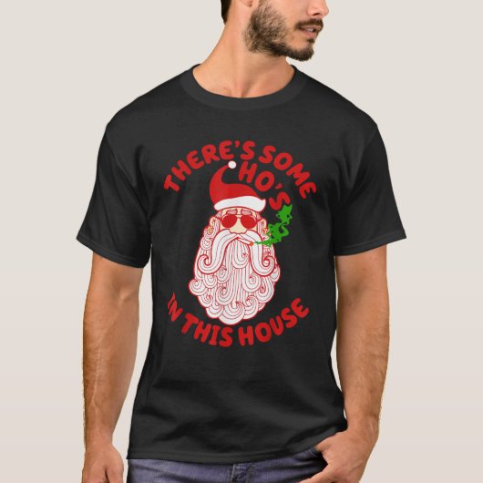 Grappig Roken Wiet Kerstman Kostuum Mannen Wom T-shirt (Voorkant)