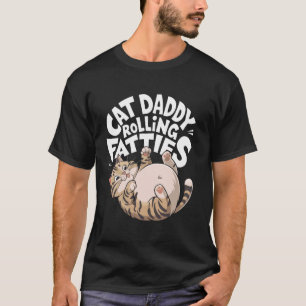 Grappig rollende dikzakken ontwerp voor poezen pap t-shirt