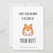 Grappig Romantic Birthday Butt Kaart voor haar (Voorkant)