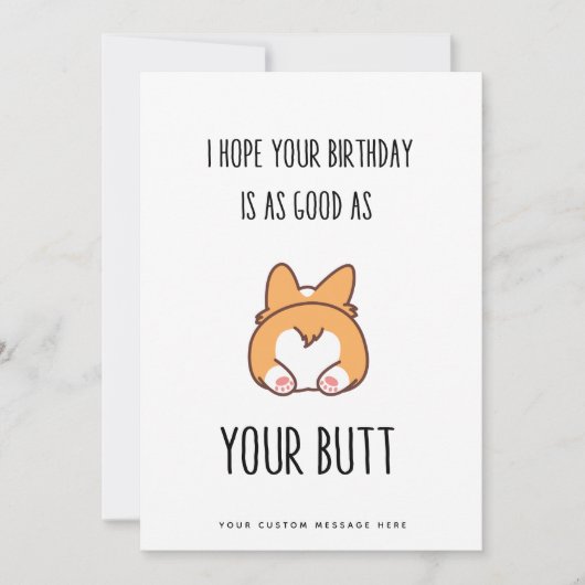 Grappig Romantic Birthday Butt Kaart voor haar (Voorkant)