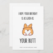 Grappig Romantic Birthday Butt Kaart voor haar (Voorkant / Achterkant)