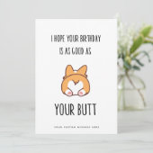 Grappig Romantic Birthday Butt Kaart voor haar (Staand voorkant)