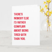 Grappig romantisch zijn moe groet kaart (Gele Bloem)