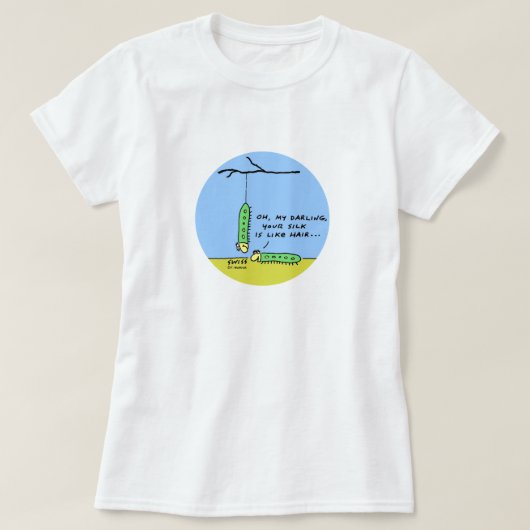 Grappig Romantische Cartoon Caterpilars in Love T-shirt (Design voorkant)
