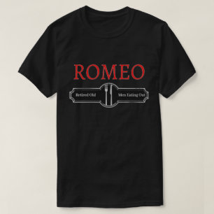 Grappig Romeo Gepensioneerde Oude Mannen Eten T-Sh T-shirt