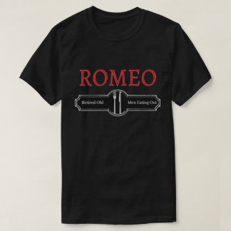 Grappig Romeo Gepensioneerde Oude Mannen Eten T-Sh T-shirt
