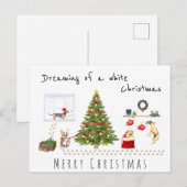 Grappig rommelige hond thuis die droomt van een wi briefkaart (Voorkant / Achterkant)