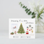 Grappig rommelige hond thuis die droomt van een wi briefkaart (Staand voorkant)