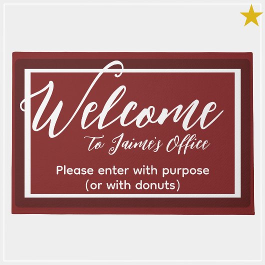 Grappig Rood Aangepaste Naam Kantoor Werkplaats De Deurmat