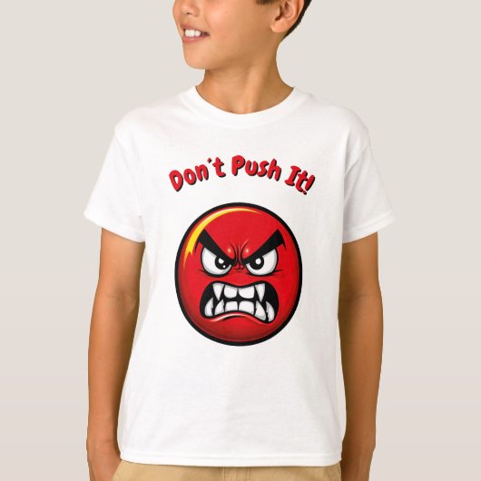 Grappig Rood Angry Emoji Kinder T-shirt (Voorkant)