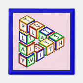 Grappig Rood Blauw Geel Groen Kind Speelgoed Block Magneet (Voorkant)