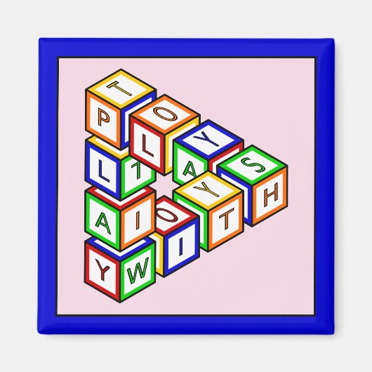 Grappig Rood Blauw Geel Groen Kind Speelgoed Block Magneet (Voorkant)