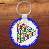 Grappig Rood Blauw Geel Groen Kind Speelgoed Block Sleutelhanger (Voorkant)