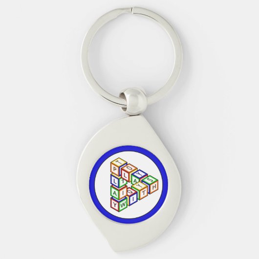 Grappig Rood Blauw Geel Groen Kind Speelgoed Block Sleutelhanger (Voorkant)