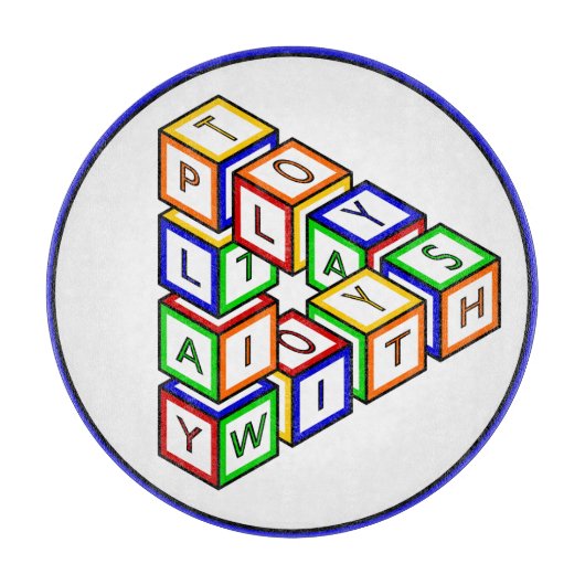 Grappig Rood Blauw Geel Groen Kind Speelgoed Block Snijplank (Voorkant)