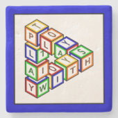 Grappig Rood Blauw Geel Groen Kind Speelgoed Block Stenen Onderzetter (Voorkant)