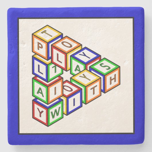 Grappig Rood Blauw Geel Groen Kind Speelgoed Block Stenen Onderzetter (Voorkant)