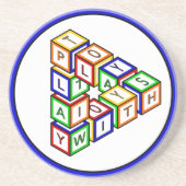 Grappig Rood Blauw Geel Groen Kind Speelgoed Block Zandsteen Onderzetter (Voorkant)