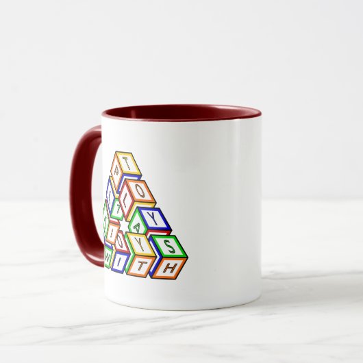 Grappig Rood Blauw Geel Groen Speelgoed Blokkeert  Mok (Voorkant links)