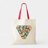 Grappig Rood Blauw Geel Groene Speelgoed Blokken V Tote Bag (Achterkant)