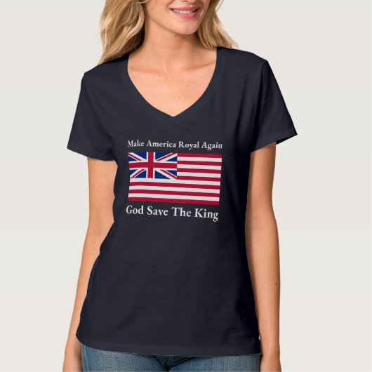 Grappig Rood Blauw Wit Maak Amerika weer Koninklij T-shirt (Voorkant)