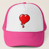 Grappig  Rood Bloedend Hart Liberale Pop Art Trucker Pet (Voorkant)