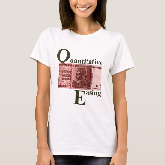 Grappig rood grijs kwantitatieve versoepeling Zimb T-shirt (Voorkant)