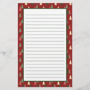 Grappig rood groen kerstboom patroon briefpapier