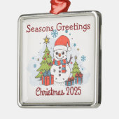 Grappig Rood & Groen Kerstfeest 2024  Metalen Ornament (Links)