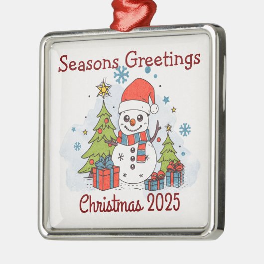 Grappig Rood & Groen Kerstfeest 2024  Metalen Ornament (Links)