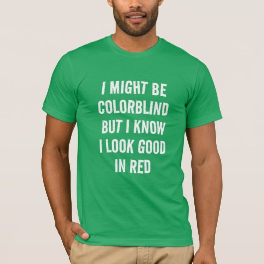 Grappig rood - Groen kleurenblind T-shirt (Voorkant)