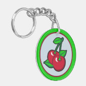 Grappig Rood Groen Zwart Blauw Kersen Fruit Pop Ar Sleutelhanger (Voorkant Links)