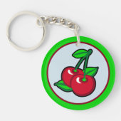 Grappig Rood Groen Zwart Blauw Kersen Fruit Pop Ar Sleutelhanger (Voorkant)