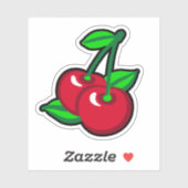 Grappig Rood Groen Zwarte Kersen Fruit Cartoon Art Sticker (Vel)