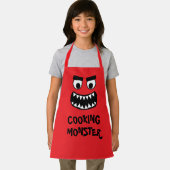Grappig rood kookmonster keukenschort voor kindere schort (Insitu)