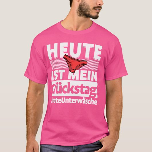 Grappig rood ondergoed Luck oudejaarsavond T-shirt (Voorkant)