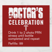 Grappig rood recept arts viering likeurfles etiket (Enkel label)