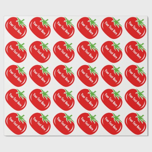 Grappig rood tomaat groente custom wrapping papier (Vlak)