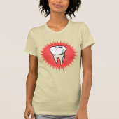 Grappig Rood Wit Beige Extracted Molar Starburst T-shirt (Voorkant)