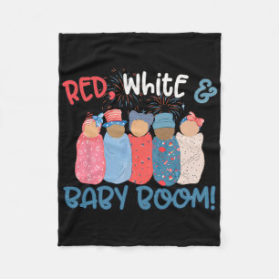 Grappig Rood Wit En Bij Kamer Geboren Op Vier Juli Fleece Deken