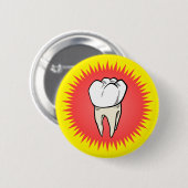 Grappig Rood Wit Extracted Molar Starburst Cartoon Ronde Button 5,7 Cm (Voorkant /achterkant)
