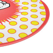 Grappig rood wit geel geëxtraheerd molar starburst snijplank (Hoek)