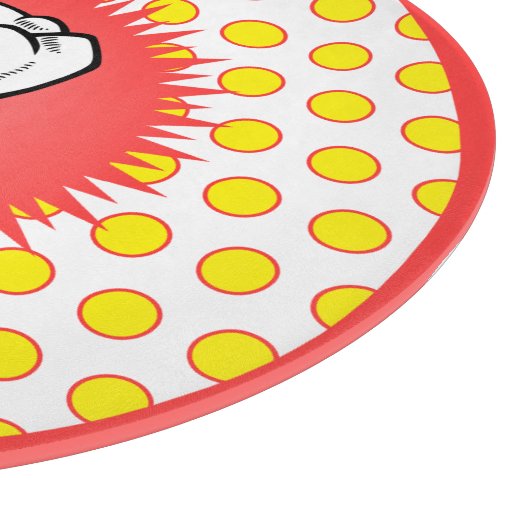 Grappig rood wit geel geëxtraheerd molar starburst snijplank (Hoek)