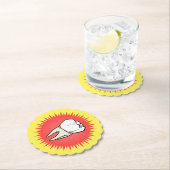 Grappig rood wit geëxtraheerd molar starburst kartonnen onderzetters (Insitu)