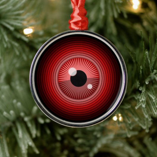 Grappig rood zwart duivel oog magische kunst metalen ornament (Boom)
