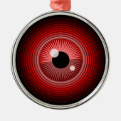 Grappig rood zwart duivel oog magische kunst metalen ornament (Voorkant)