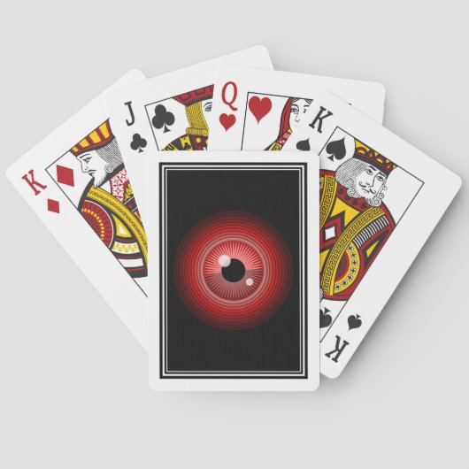 Grappig rood zwart duivel oog magische kunst pokerkaarten (Achterkant)