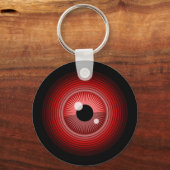 Grappig rood zwart duivel oog magische kunst sleutelhanger (Voorkant)